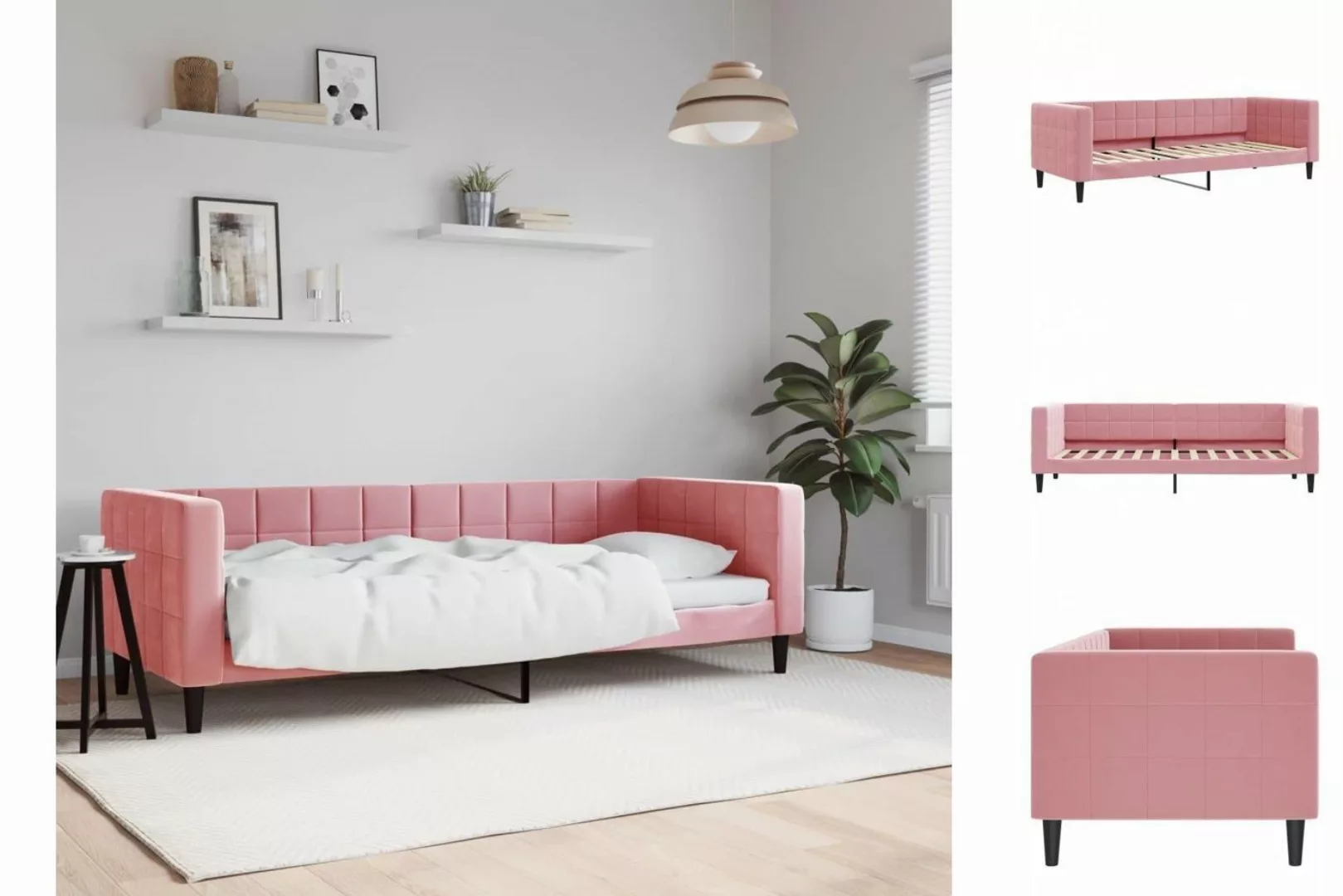 vidaXL Gästebett Tagesbett Rosa 80x200 cm Samt Gästebett Gästecouch Gästeso günstig online kaufen