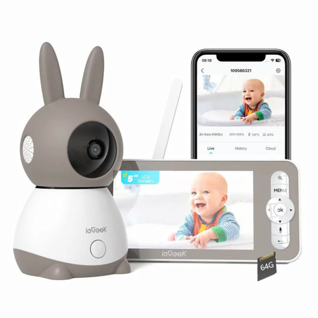 ieGeek Babyphone Babyphone mit Kamera 2K/3MP, 5 Zoll WiFi Video Babyphone P günstig online kaufen