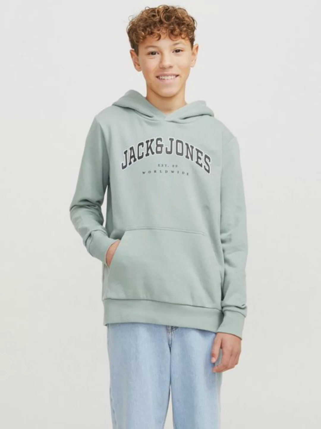 Jack & Jones Junior Kapuzensweatshirt JJECALEB VARSITY SWEAT HOOD NOOS JNR günstig online kaufen