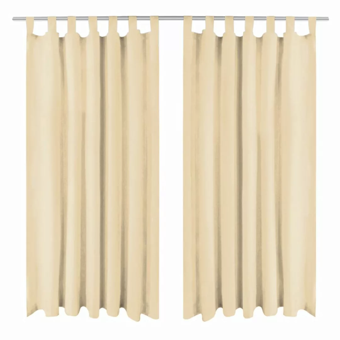 Vorhänge Aus Mikro-satin 2 Stk. Mit Schlaufen 140ã225 Cm Beige günstig online kaufen