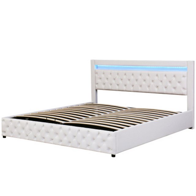 Celya Polsterbett 180 x 200 cm LED Funktionsbett mit flachen Nudeln und Sta günstig online kaufen