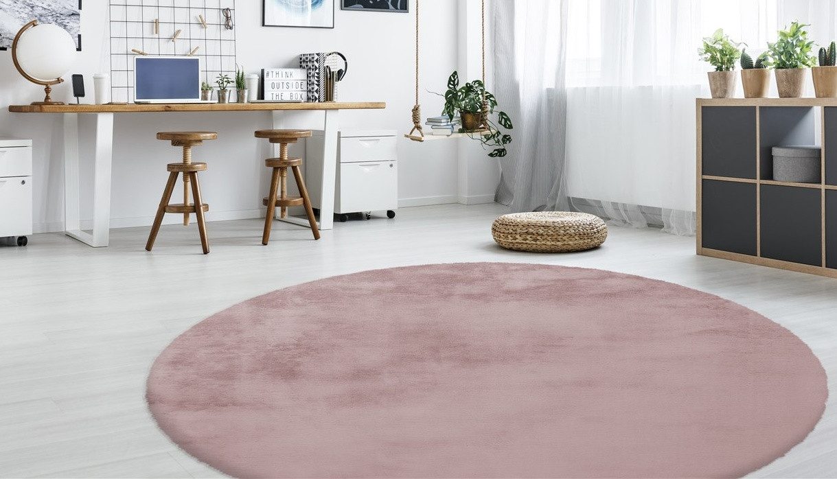 Arte Espina Fellteppich »Rabbit 100«, rund, 45 mm Höhe, Kunstfell, Kaninche günstig online kaufen