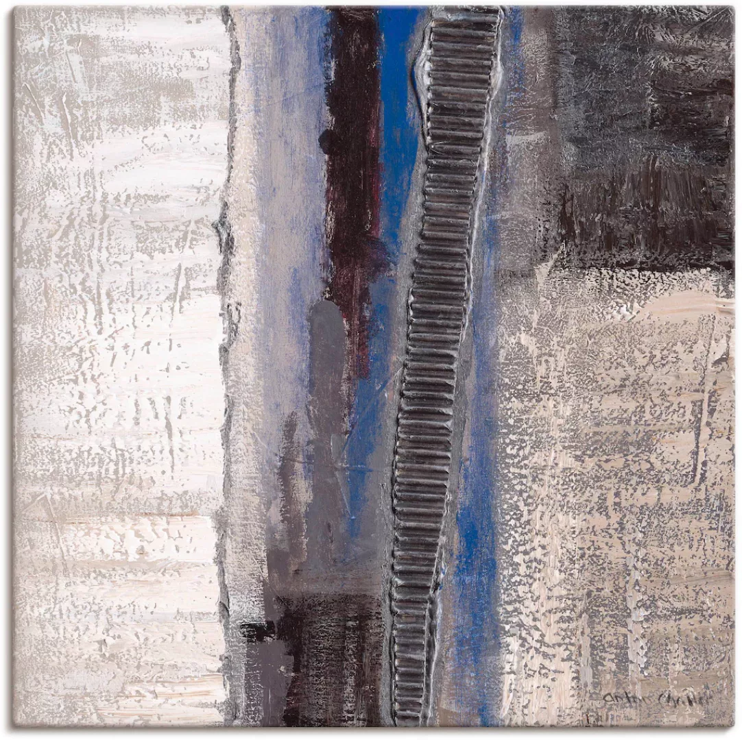 Artland Wandbild "Blau-silber Abstrakt I", Muster, (1 St.) günstig online kaufen