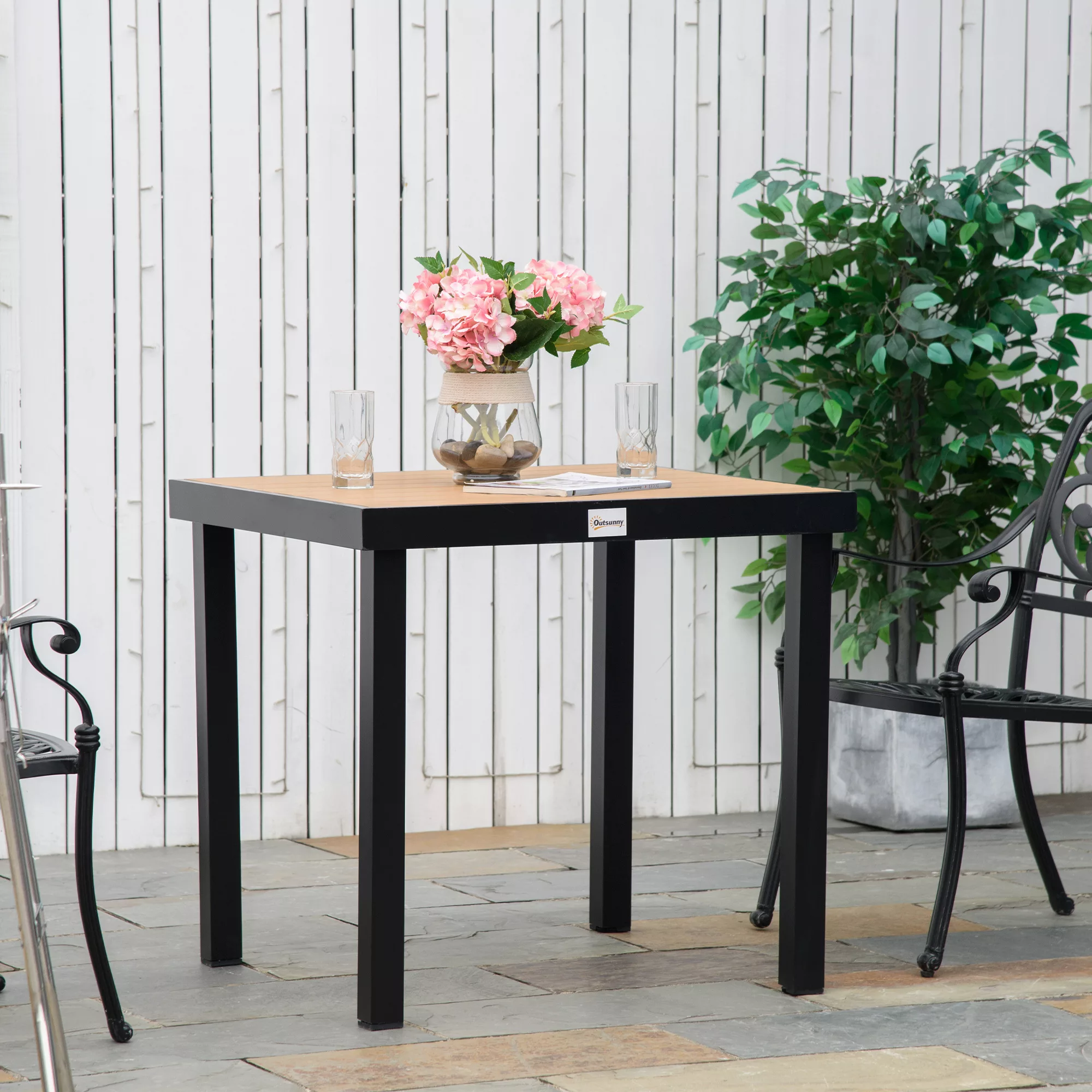 Outsunny Gartentisch für 4 Personen Esstisch Aluminiumtisch Gartenmöbel Lou günstig online kaufen