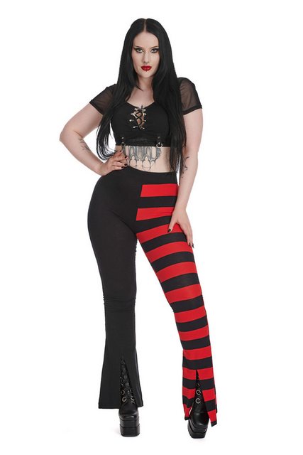 Banned Schlaghose Asymmetrical Allure Gestreift Hose Flares günstig online kaufen