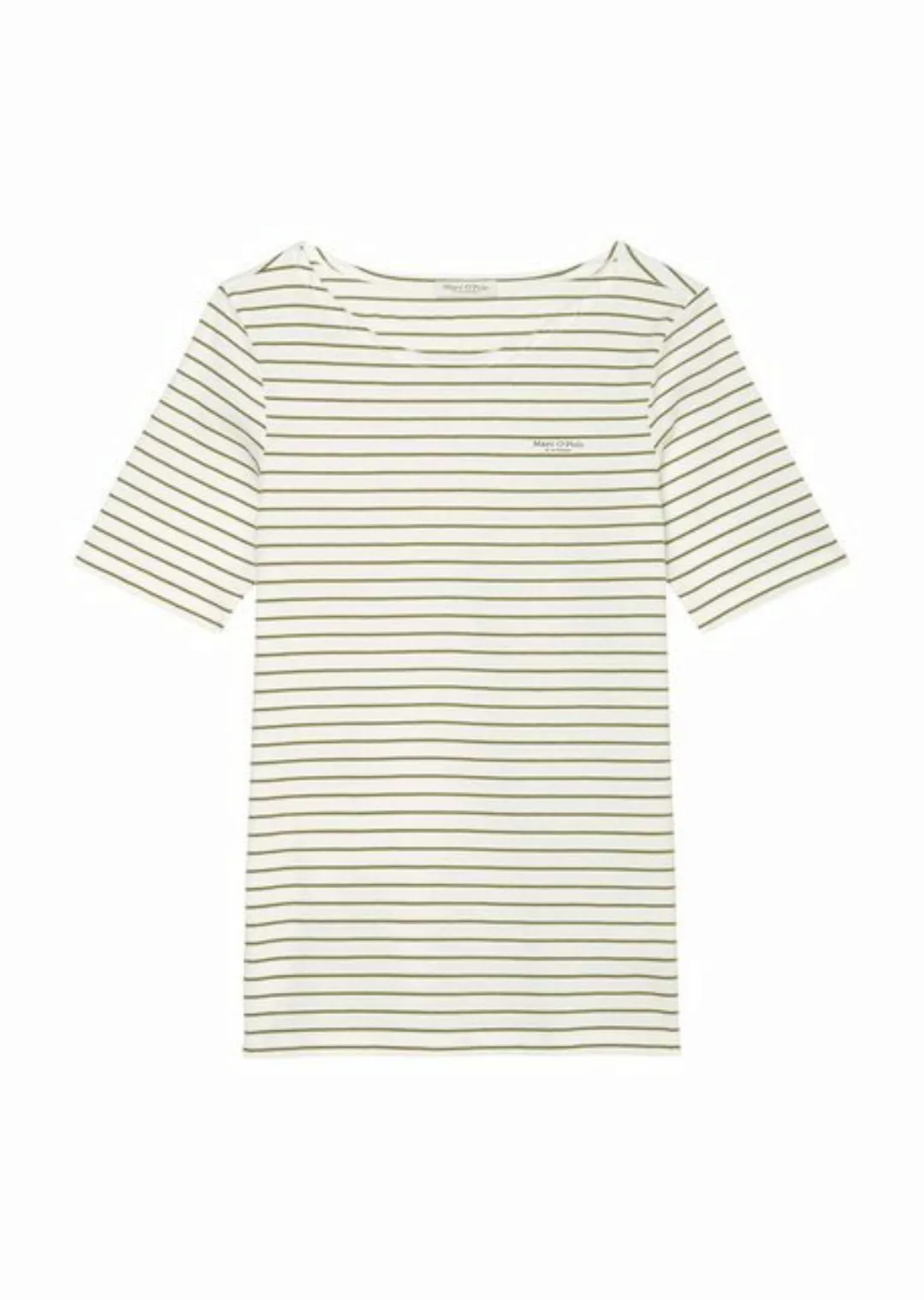 Marc O'Polo T-Shirt mit Markenlabel auf der Brust günstig online kaufen