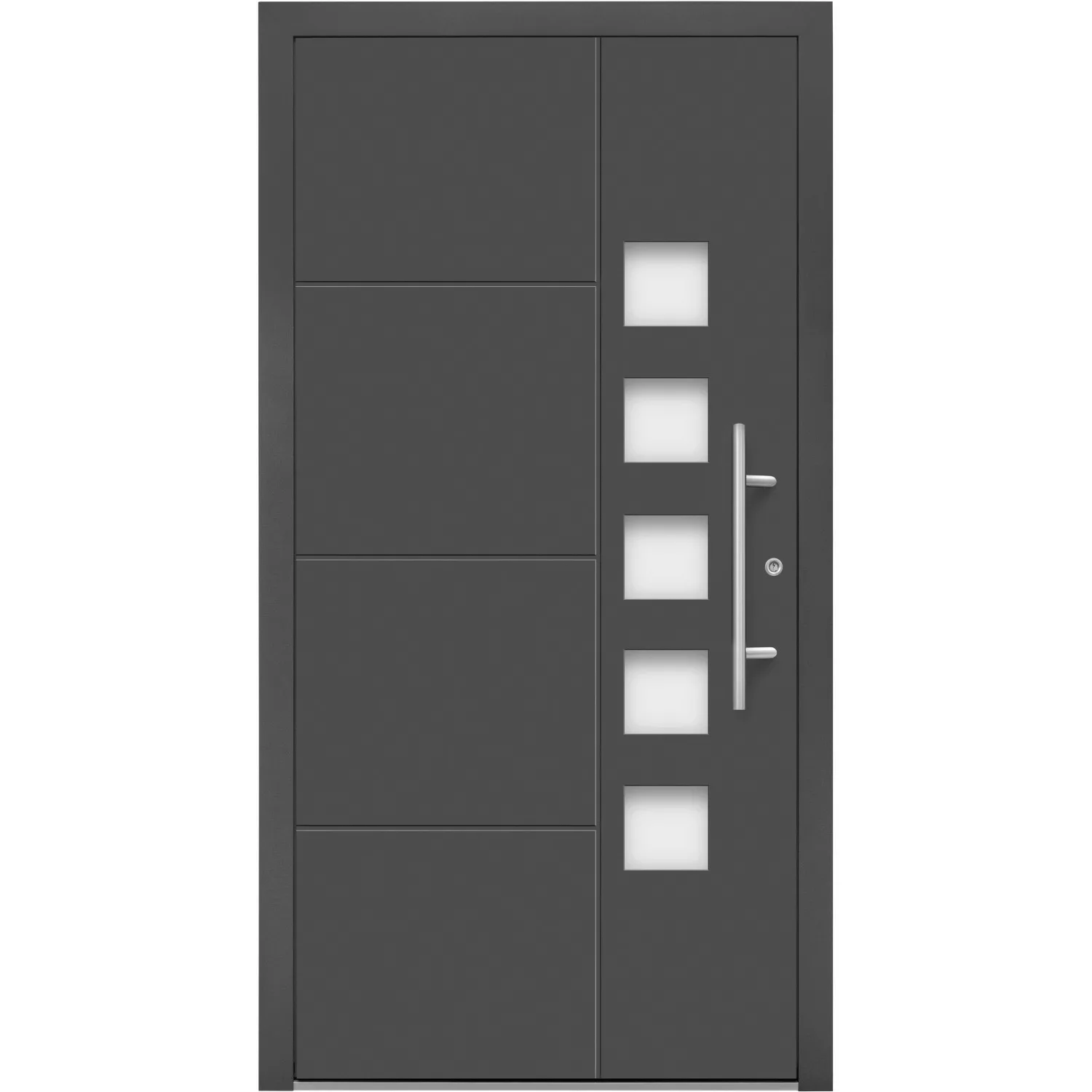 Aluminium-Haustür Moderno M520/B 110 cm x 210 cm Anthrazit Metallic Anschla günstig online kaufen