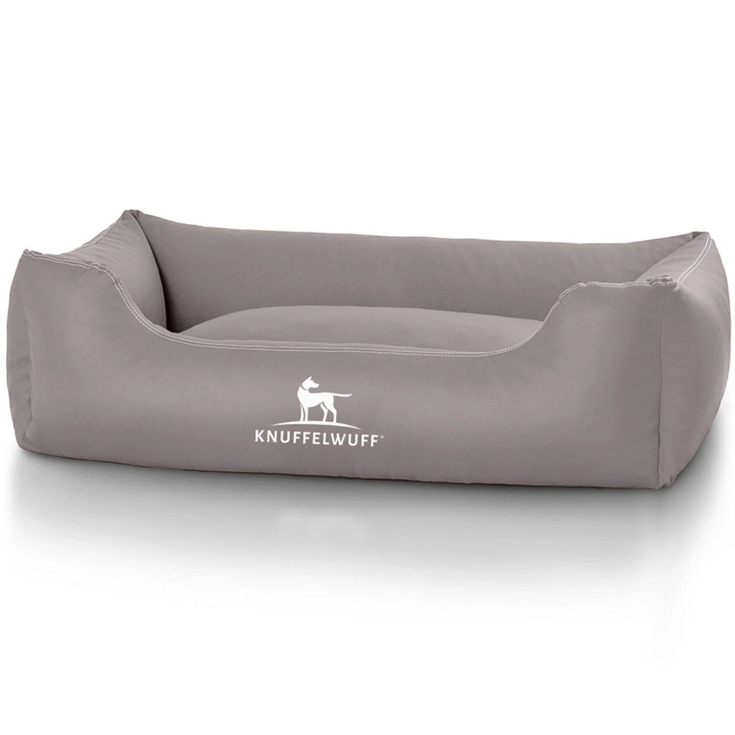 Knuffelwuff Hundebett Sidney Kunstleder M-L 85 x 63cm Grau günstig online kaufen