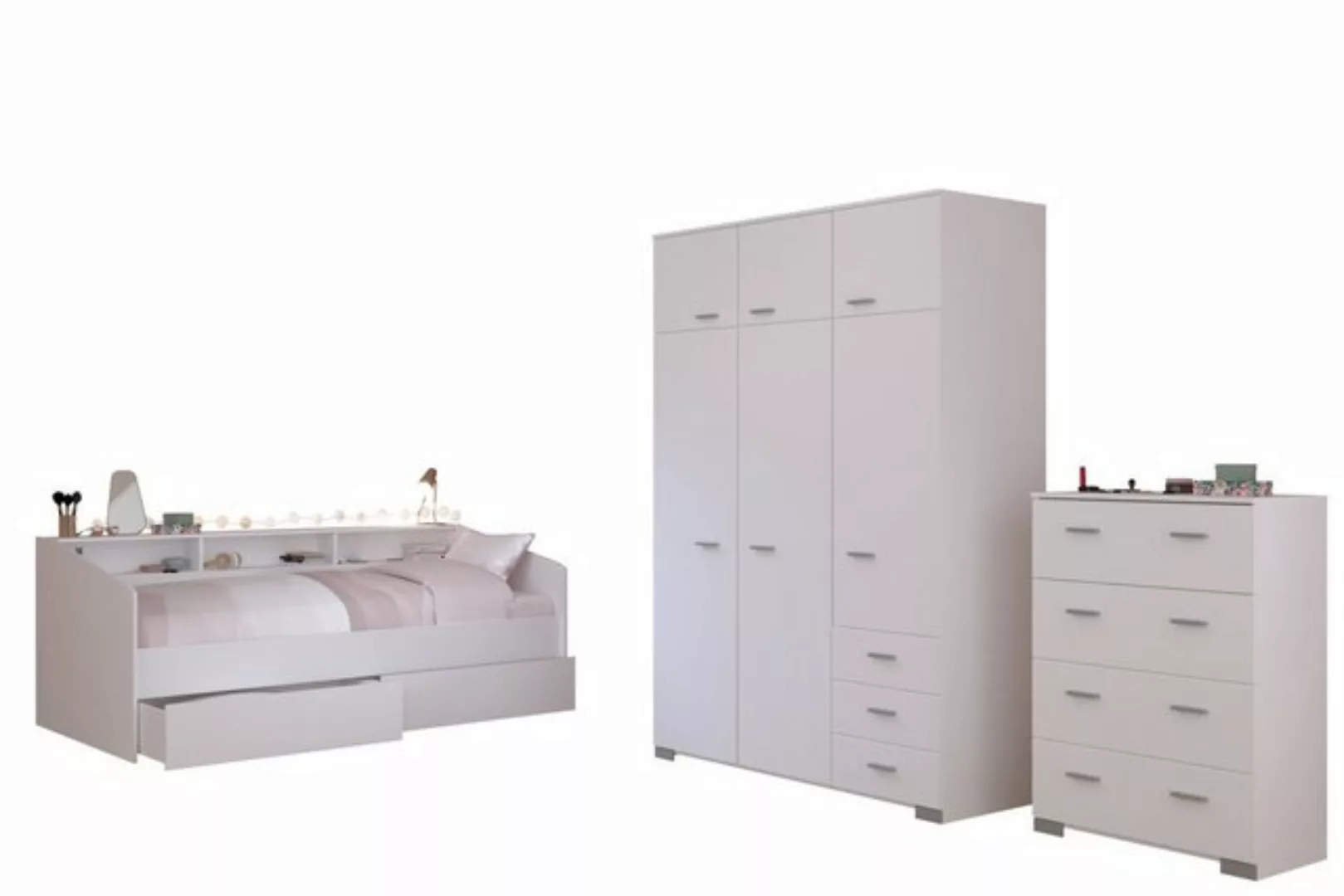 Parisot Stauraumbett Parisot Sleep 41-Kinderzimmer Stauraumbett Weiß 90x200 günstig online kaufen
