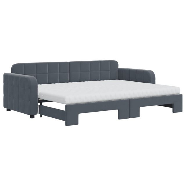 vidaXL Bett Tagesbett Ausziehbar mit Matratzen Dunkelgrau 80x200 cm Samt günstig online kaufen