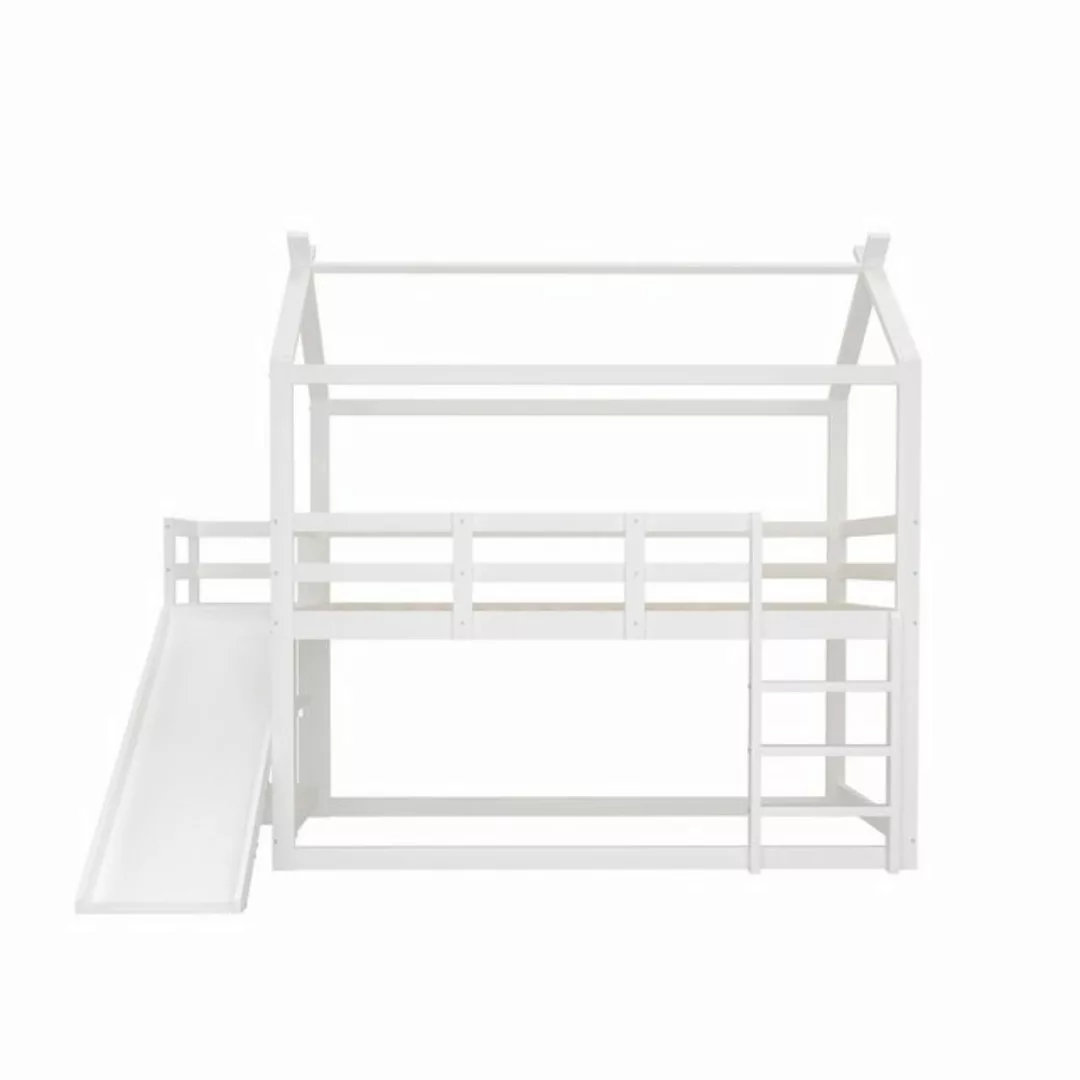 Rutaqian Hochbett Kinderbett 90×200cm, Etagenbett, Hochbett mit Rutsche und günstig online kaufen