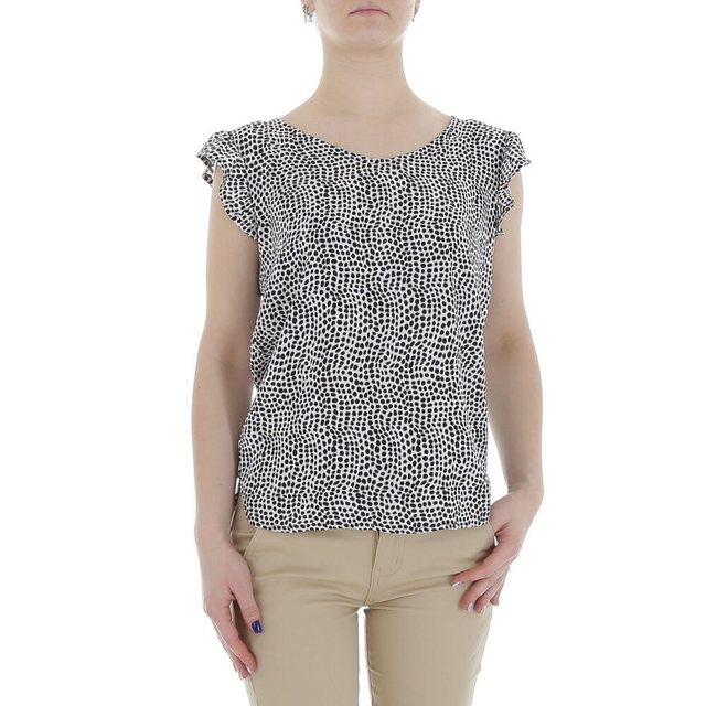 Ital-Design Kurzarmbluse Damen Elegant (85987262) Rüschen Print Top & Shirt günstig online kaufen