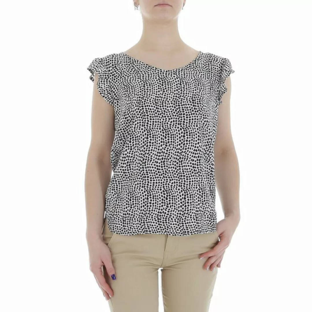 Ital-Design Kurzarmbluse Damen Elegant (85987262) Rüschen Print Top & Shirt günstig online kaufen