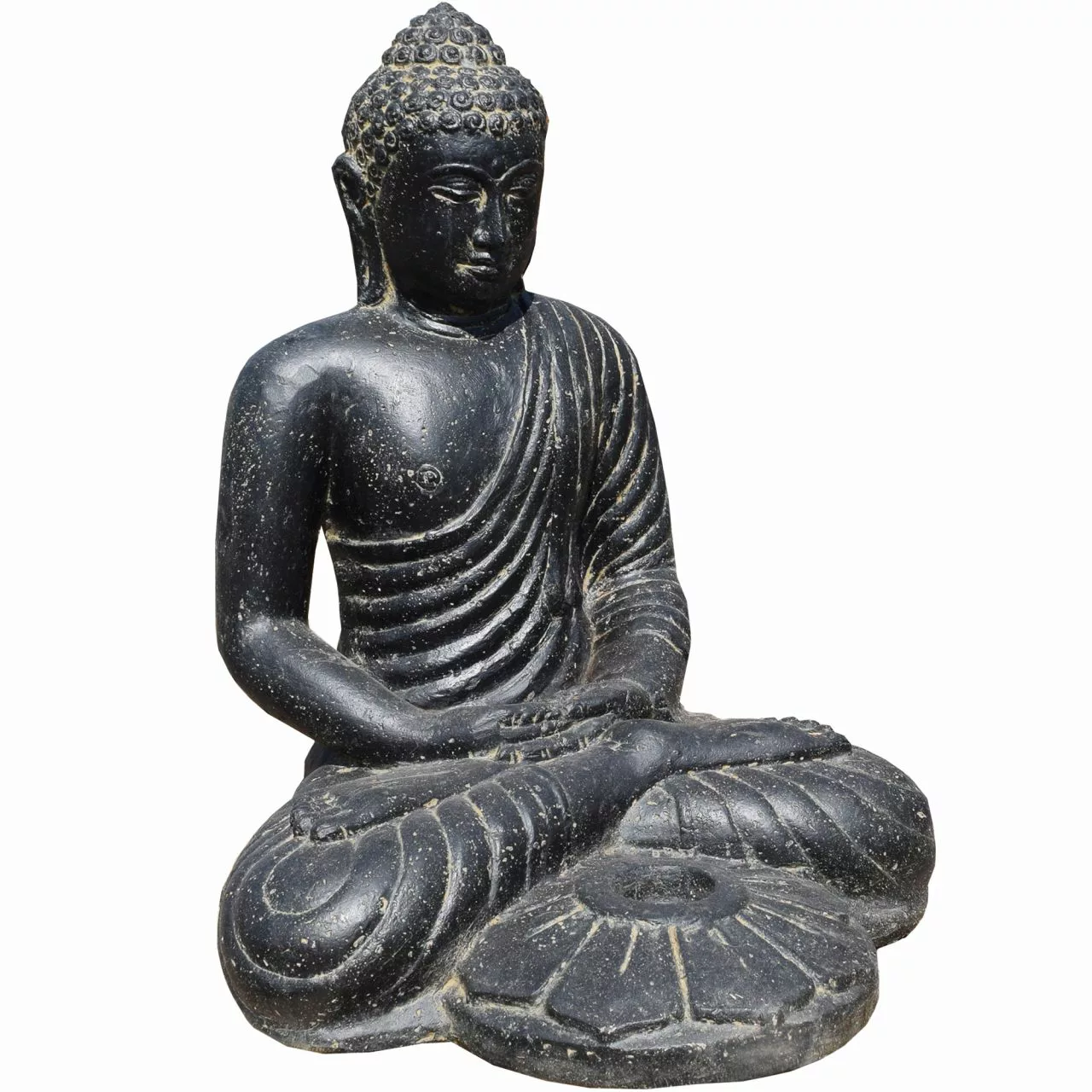 Steinskulptur Sitzender Buddha Rajarhat Teelichthalter 50 Cm günstig online kaufen