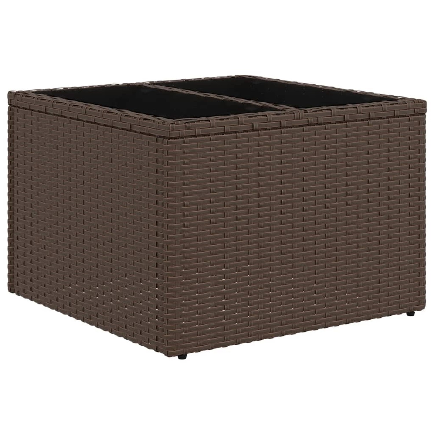 vidaXL Gartentisch mit Glasplatte Braun 55x55x37 cm Poly Rattan 366207 günstig online kaufen
