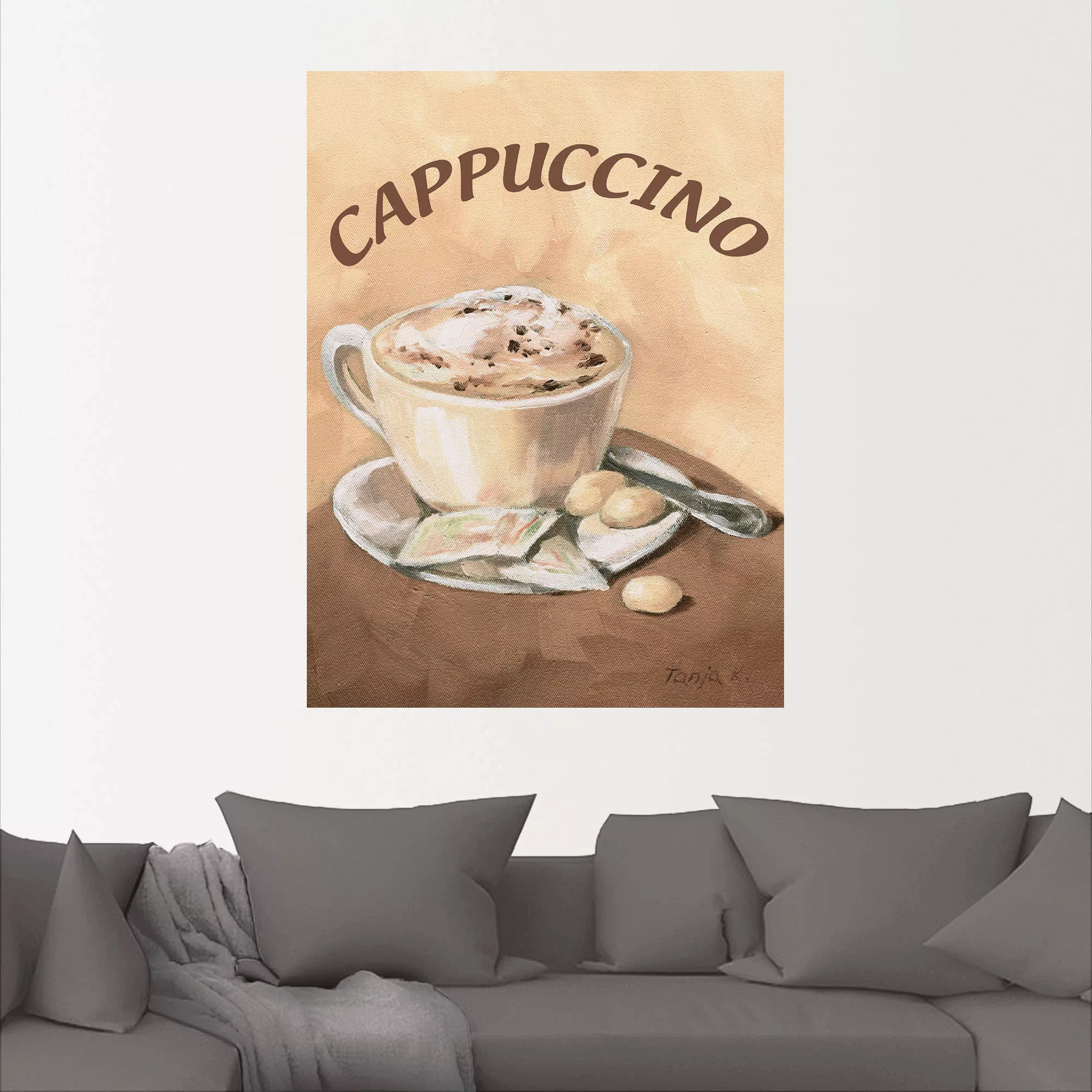 Artland Wandbild "Tasse Cappuccino", Getränke, (1 St.), als Leinwandbild, P günstig online kaufen