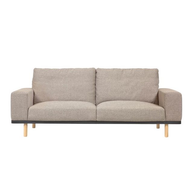 Natur24 Sofa Sofa Noa 3-Sitzer beige mit Beinen naturbelassen 230cm Couch günstig online kaufen