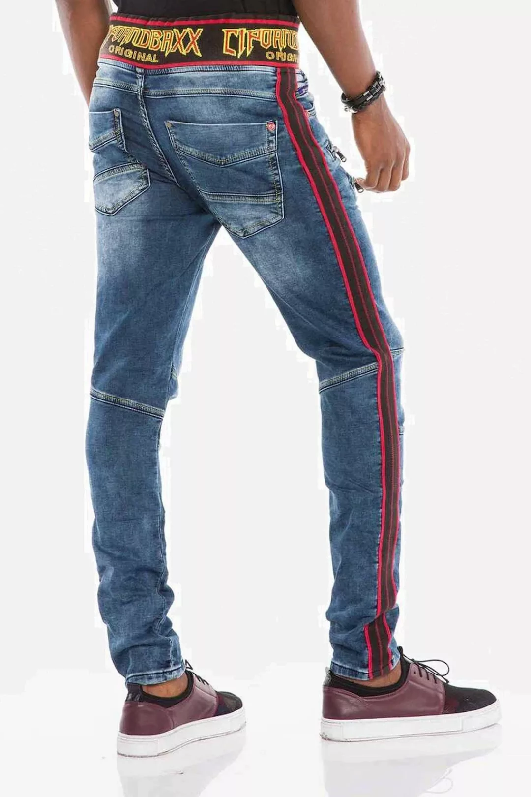 Cipo & Baxx Slim-fit-Jeans "Jeans", mit Kordelbund in Slim Fit, CD-504 günstig online kaufen