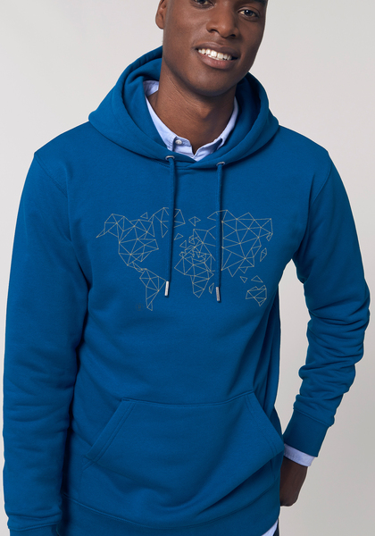 Lässiger Hoodie - Innen Flauschig / Worldmap günstig online kaufen