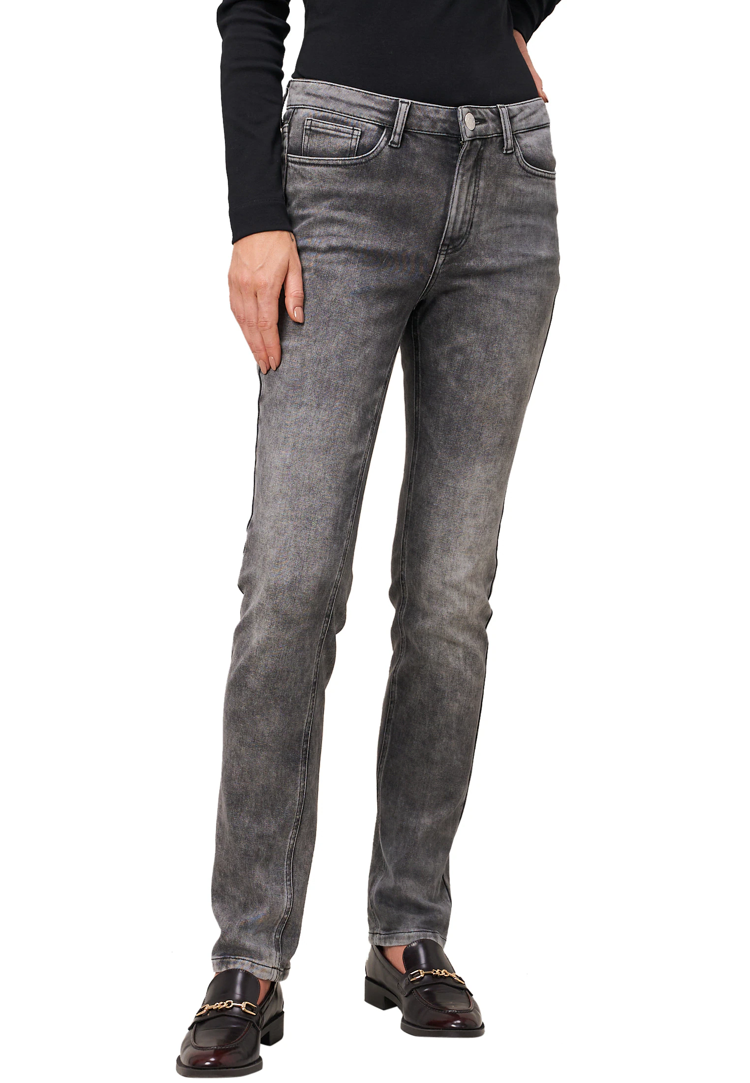 Zero Slim-fit-Jeans "zero Damen Jeans Style ORLANDO Straight Leg 32 Inch" günstig online kaufen