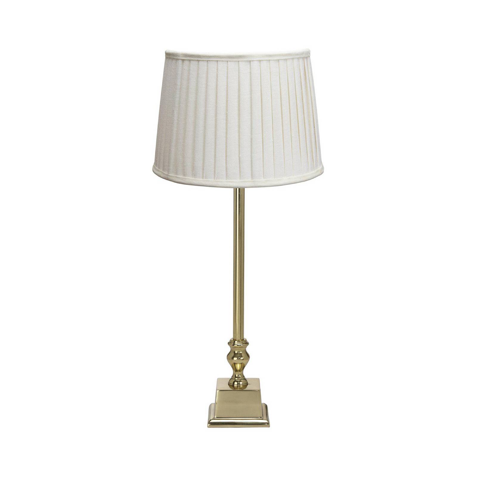 PR Home Tischlampe Linné Sofia Plissé 51 cm weiß/gold Leinen günstig online kaufen