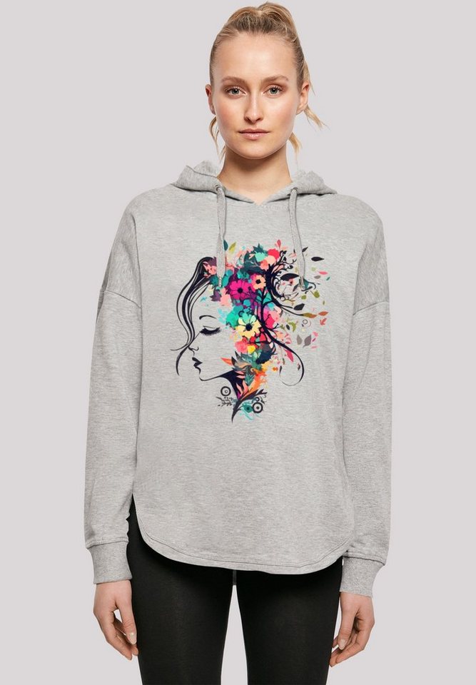 F4NT4STIC Kapuzenpullover Silhouette Bunte Blumen Print günstig online kaufen