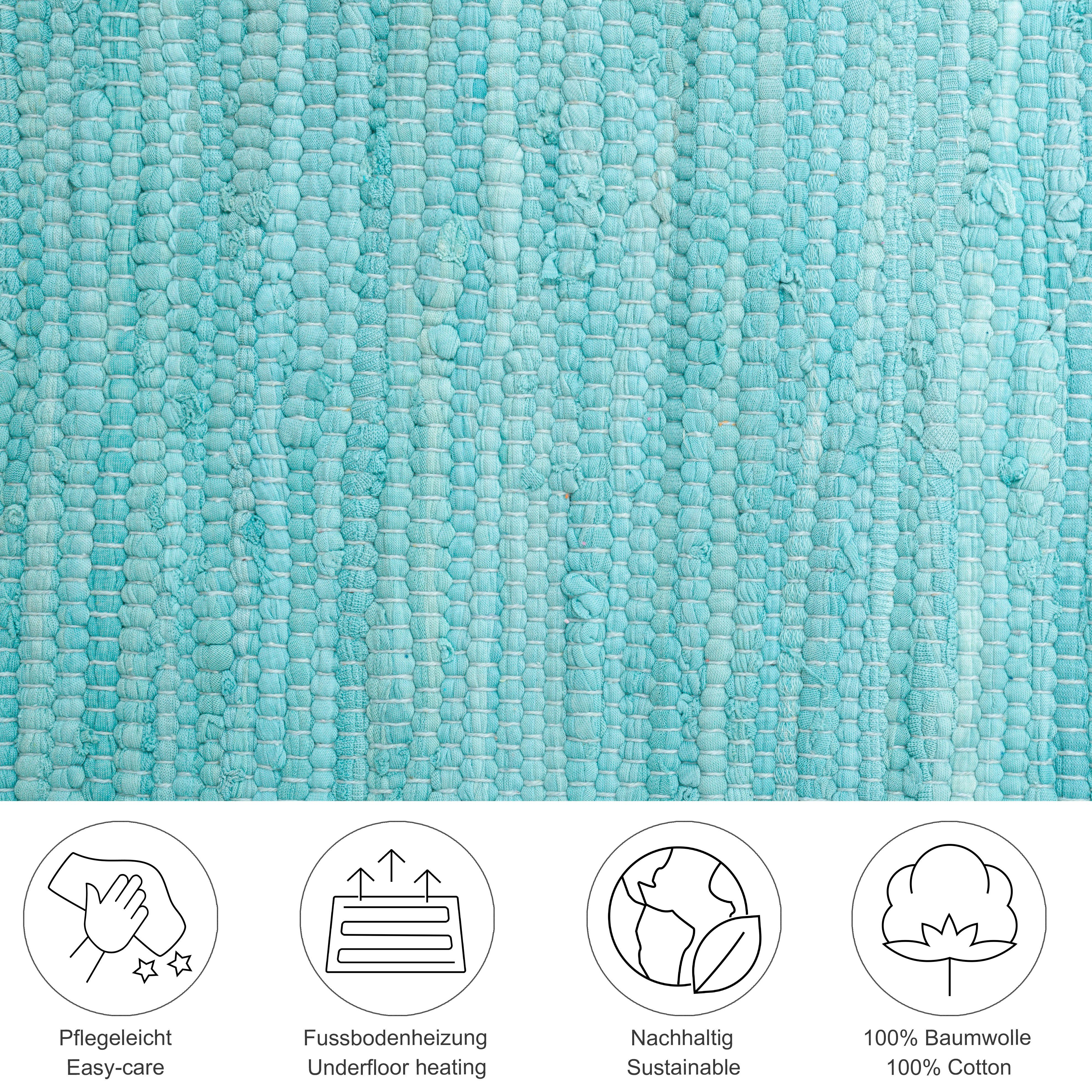 THEKO Teppich »Happy Cotton Fleckerl, handgewebt«, rechteckig, 5 mm Höhe, F günstig online kaufen