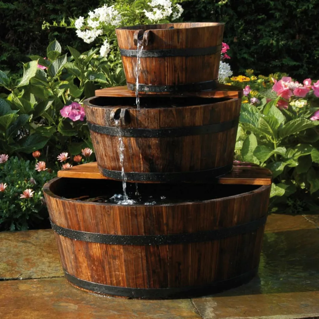 Ubbink AcquaArte Edinburgh Gartenbrunnen Set Springbrunnen Holzfass günstig online kaufen