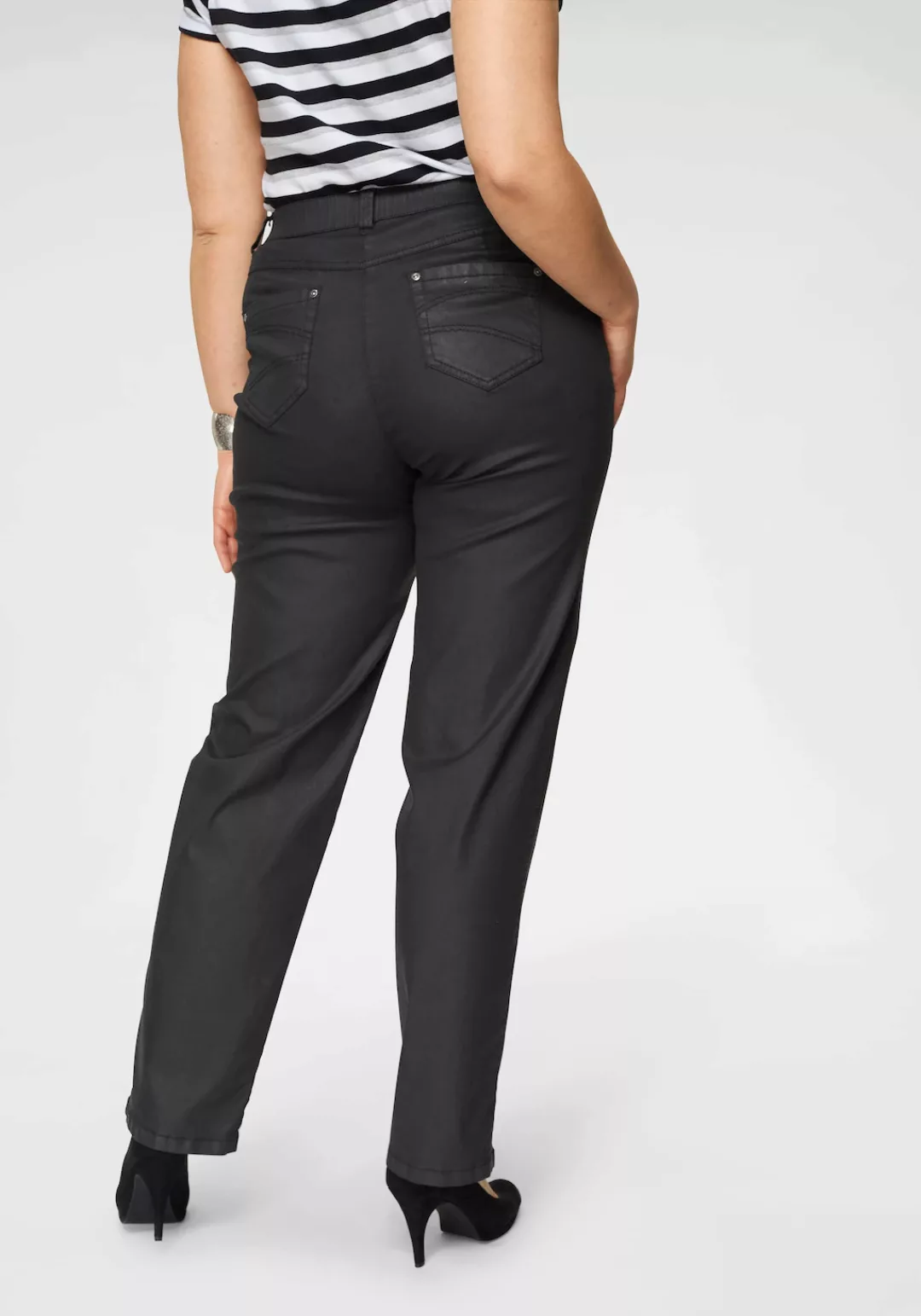 KjBRAND Straight-Jeans Babsie beschichtetes Material günstig online kaufen