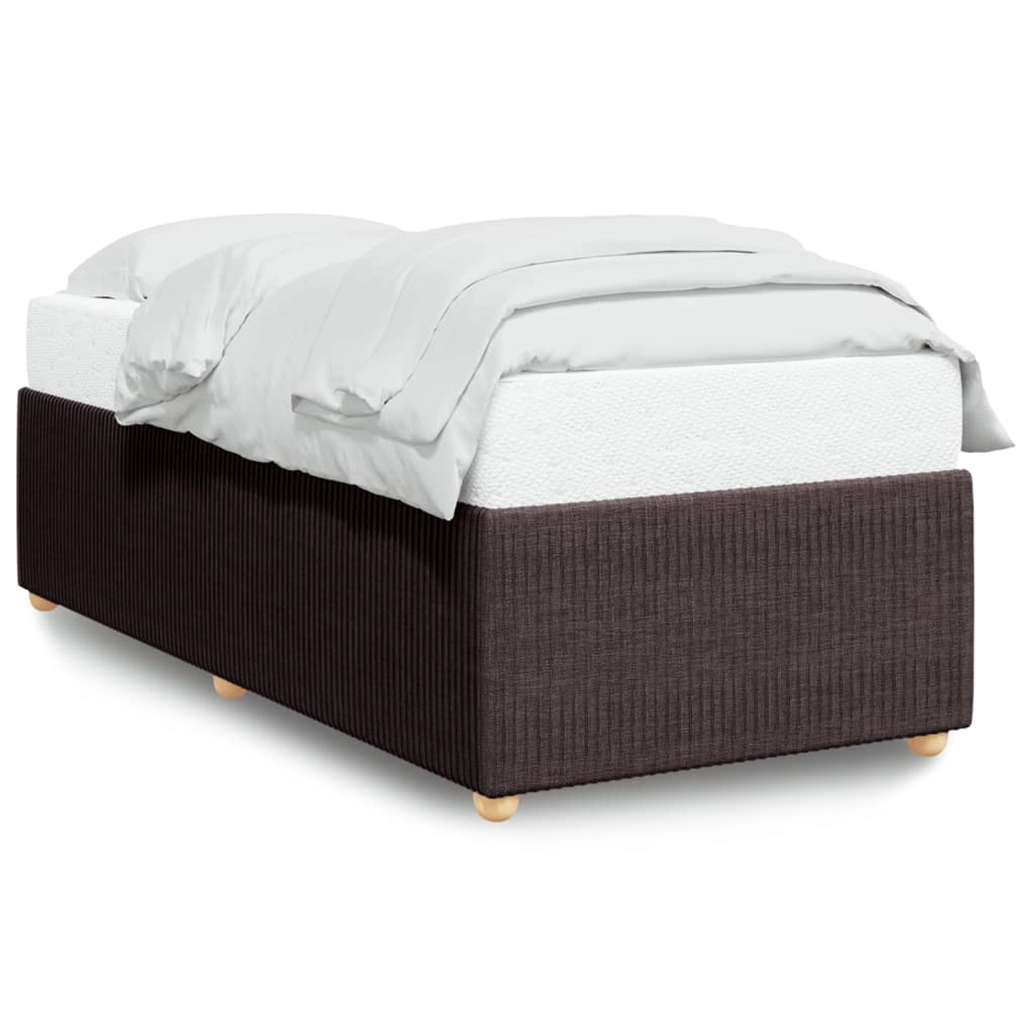 vidaXL Bett Bettgestell ohne Matratze Dunkelbraun 90x190 cm Stoff günstig online kaufen