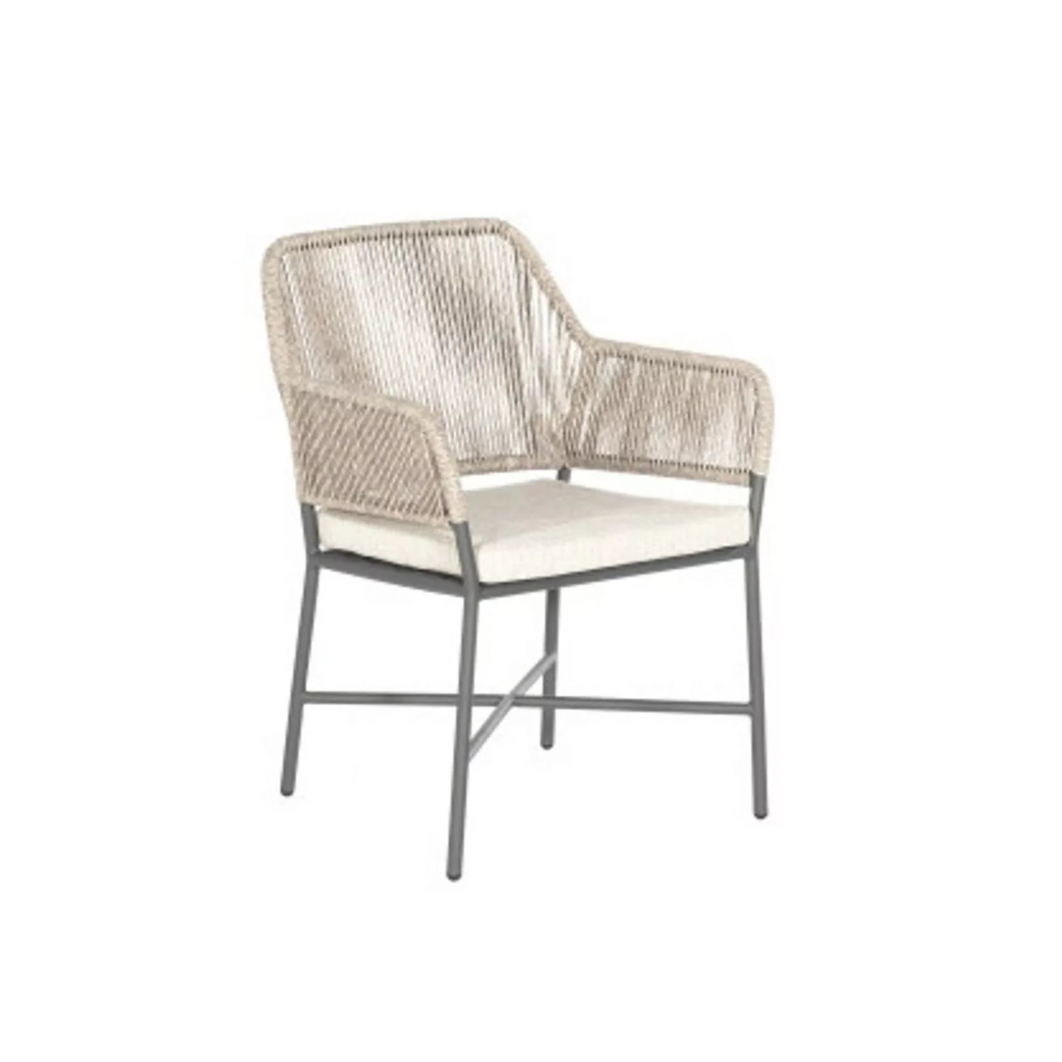 Natur24 Sessel Toulouse 66 x 62 x 85 cm Aluminium und Olefin Beige günstig online kaufen