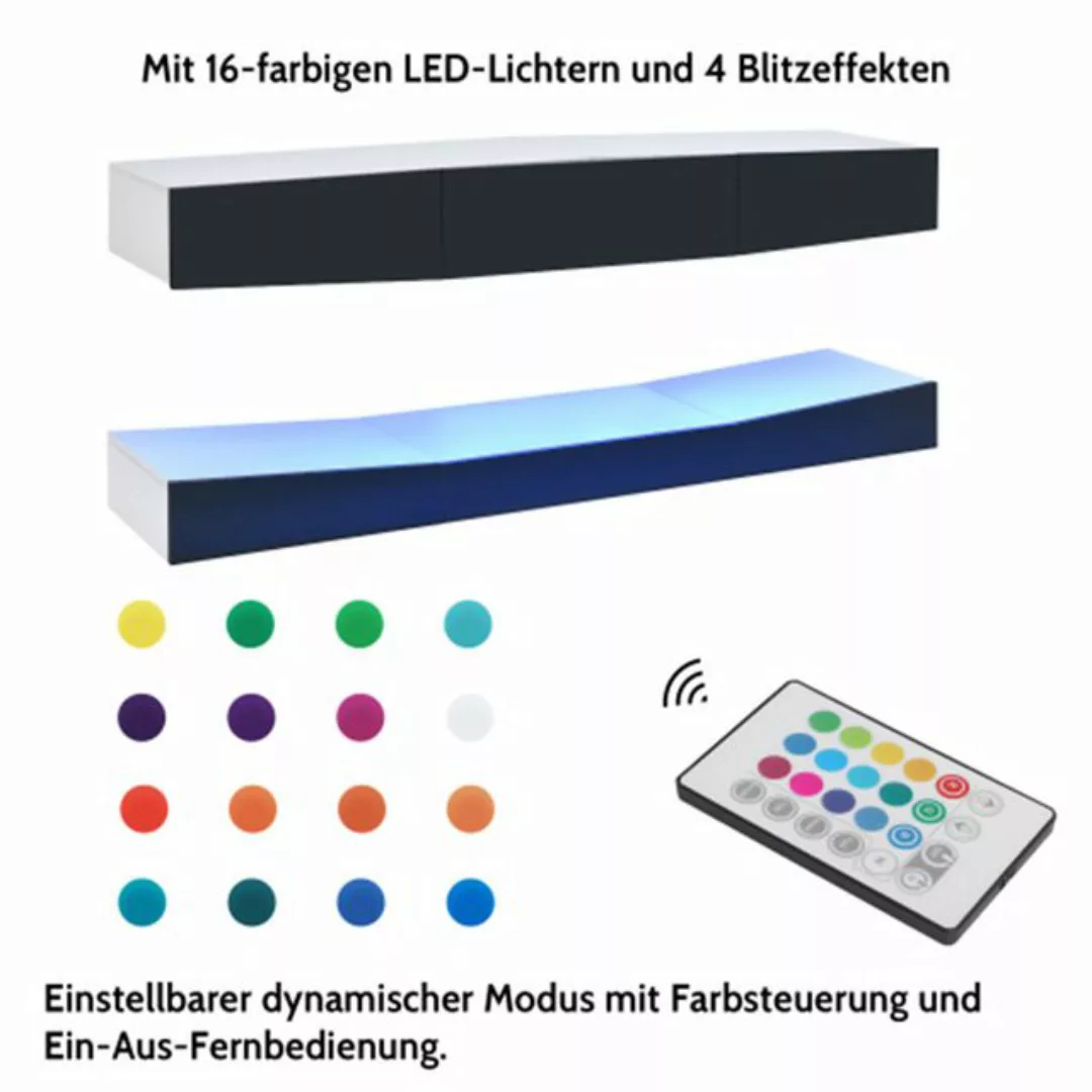 XDeer TV-Schrank TV Board Hängend,TV Stand TV Schank mit LED-Beleuchtung, T günstig online kaufen