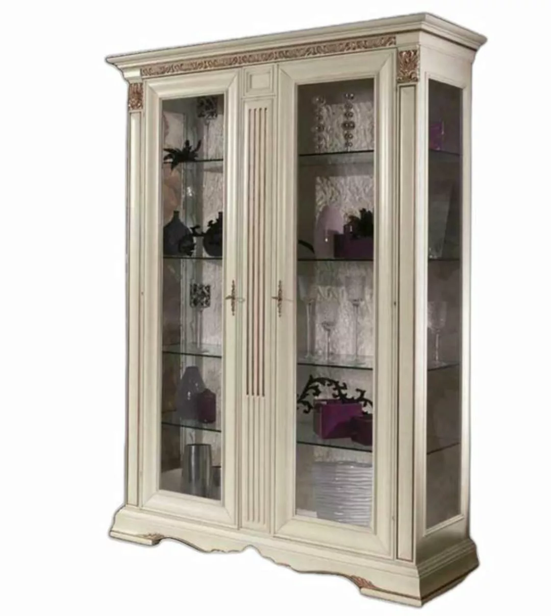 Xlmoebel Vitrine Weiß Vitrine Wohnzimmer Design Holz Glas (1-St., Vitrine) günstig online kaufen