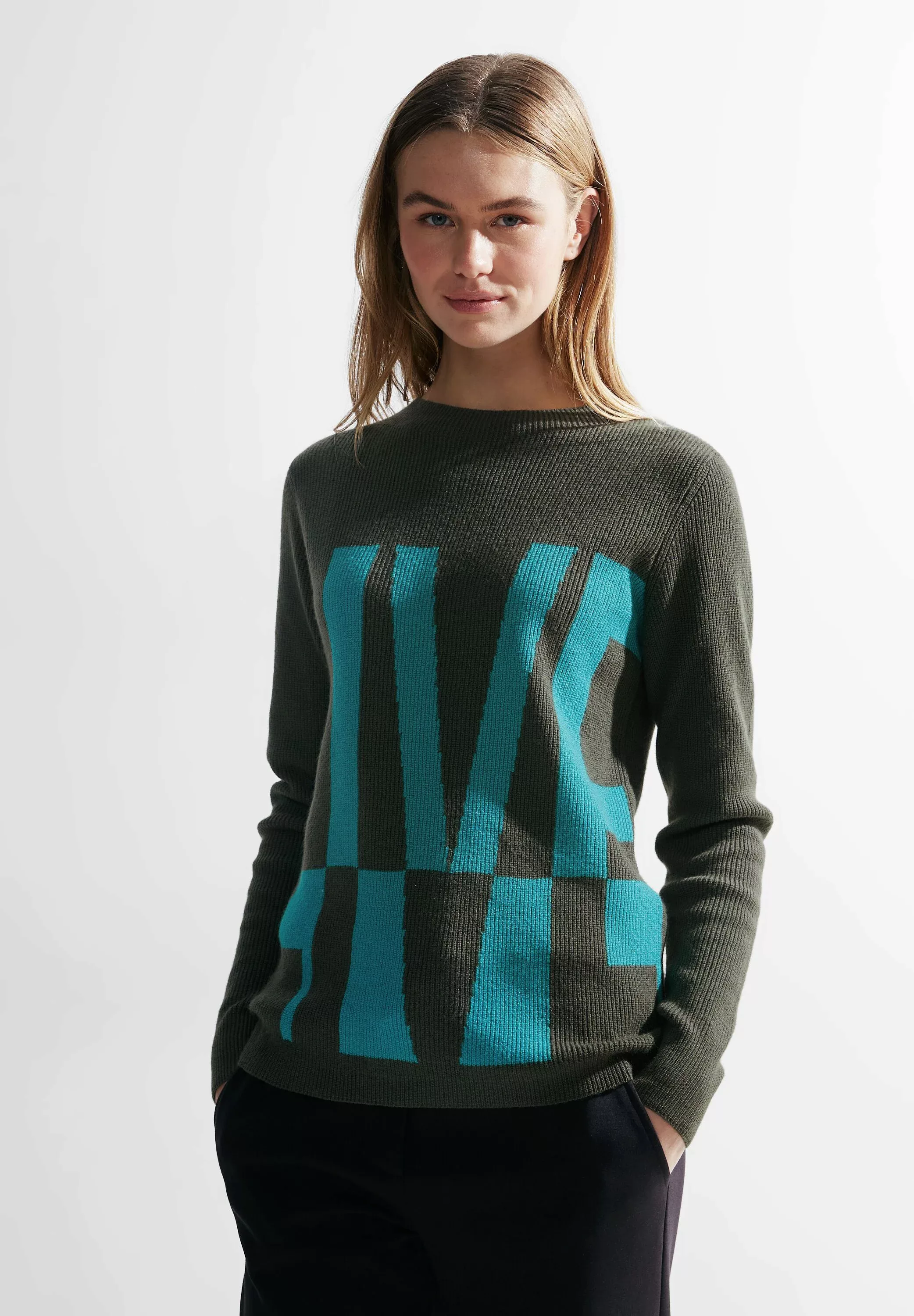 Cecil Sweatshirt Strickpullover mit Wording günstig online kaufen