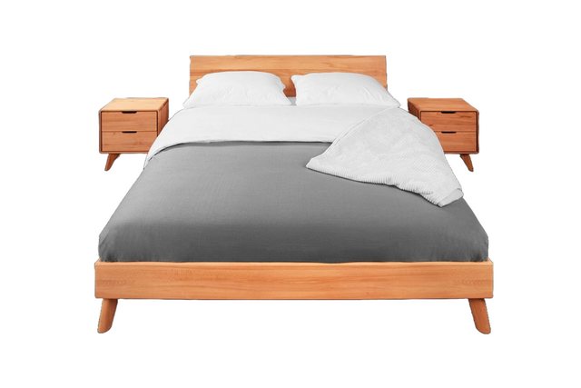 Natur24 Einzelbett Bett Gerg 1 Kernbuche massiv 90x200cm mit Holzkopfteil u günstig online kaufen