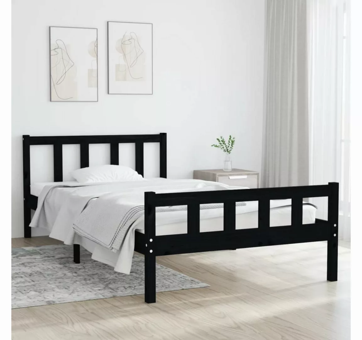 furnicato Bett Massivholzbett Schwarz 100x200 cm günstig online kaufen