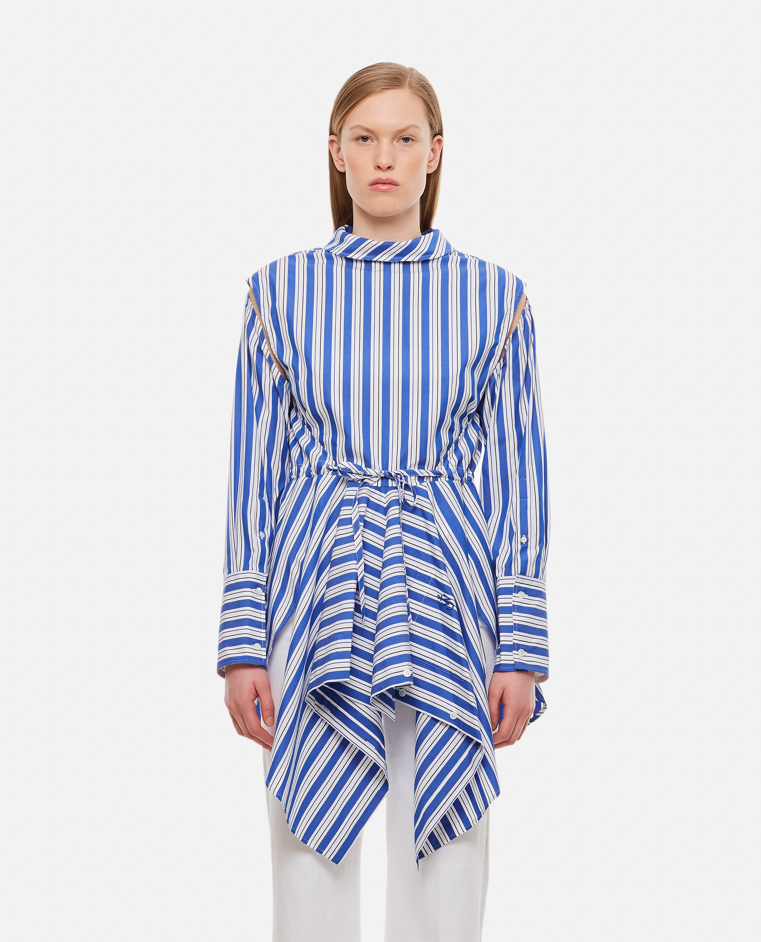 STRIPED ASYMMETRIC COTTON SHIRT TUNIC günstig online kaufen