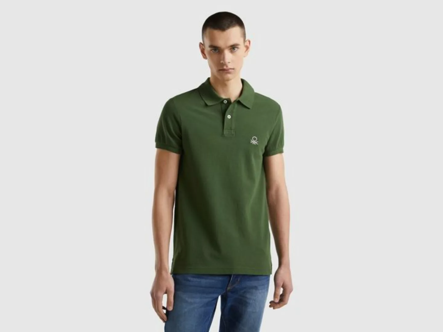 United Colors of Benetton Poloshirt mit großem Label-Badge günstig online kaufen