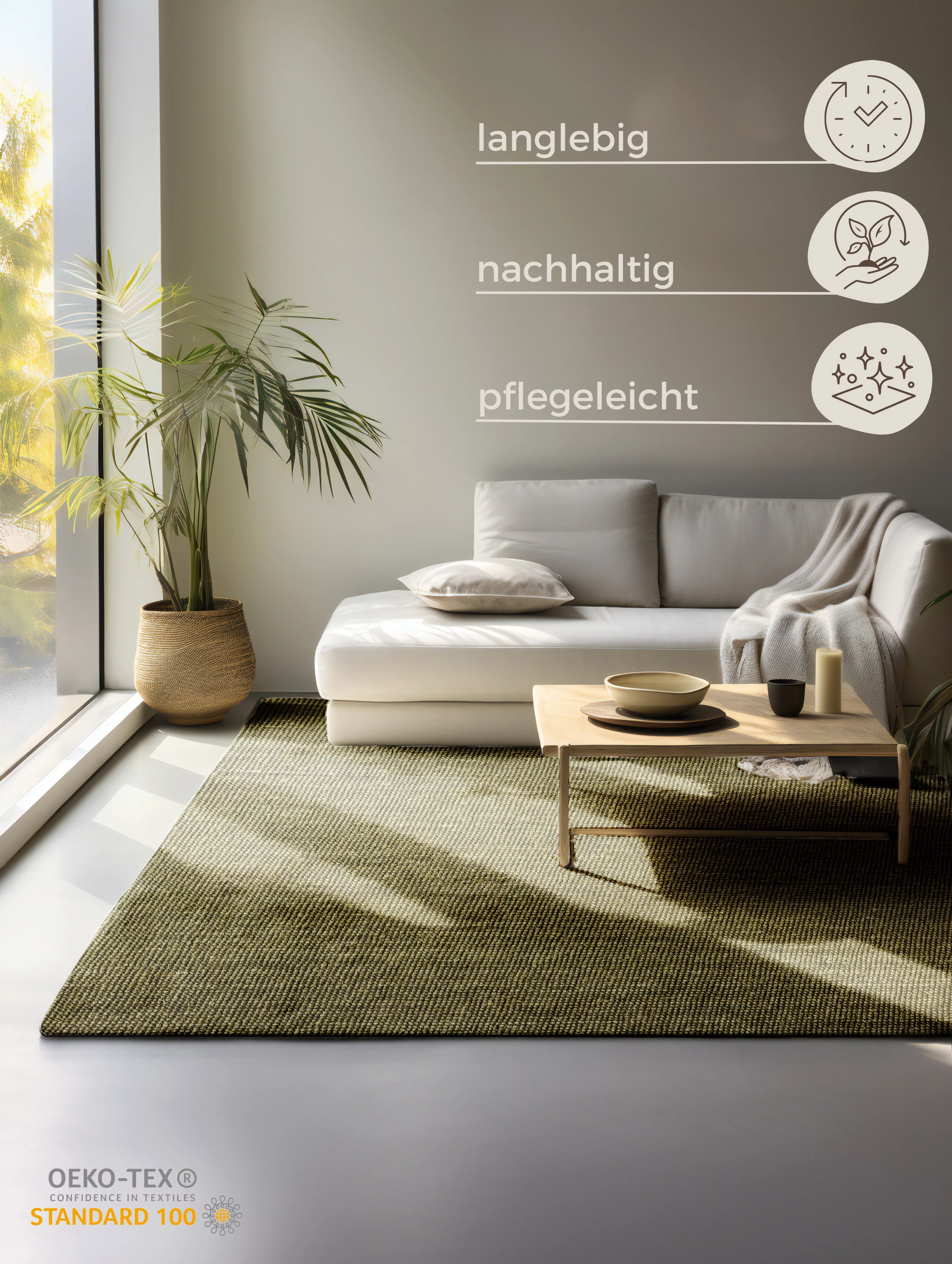 HANSE Home Teppich »Jaipur«, rechteckig, 10 mm Höhe, Jute, Natur, Wohnzimme günstig online kaufen