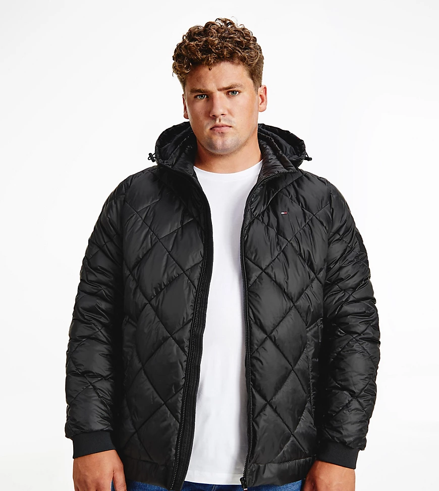 Tommy Hilfiger Big & Tall – Pufferjacke mit rautenförmiger Steppung und Kap günstig online kaufen