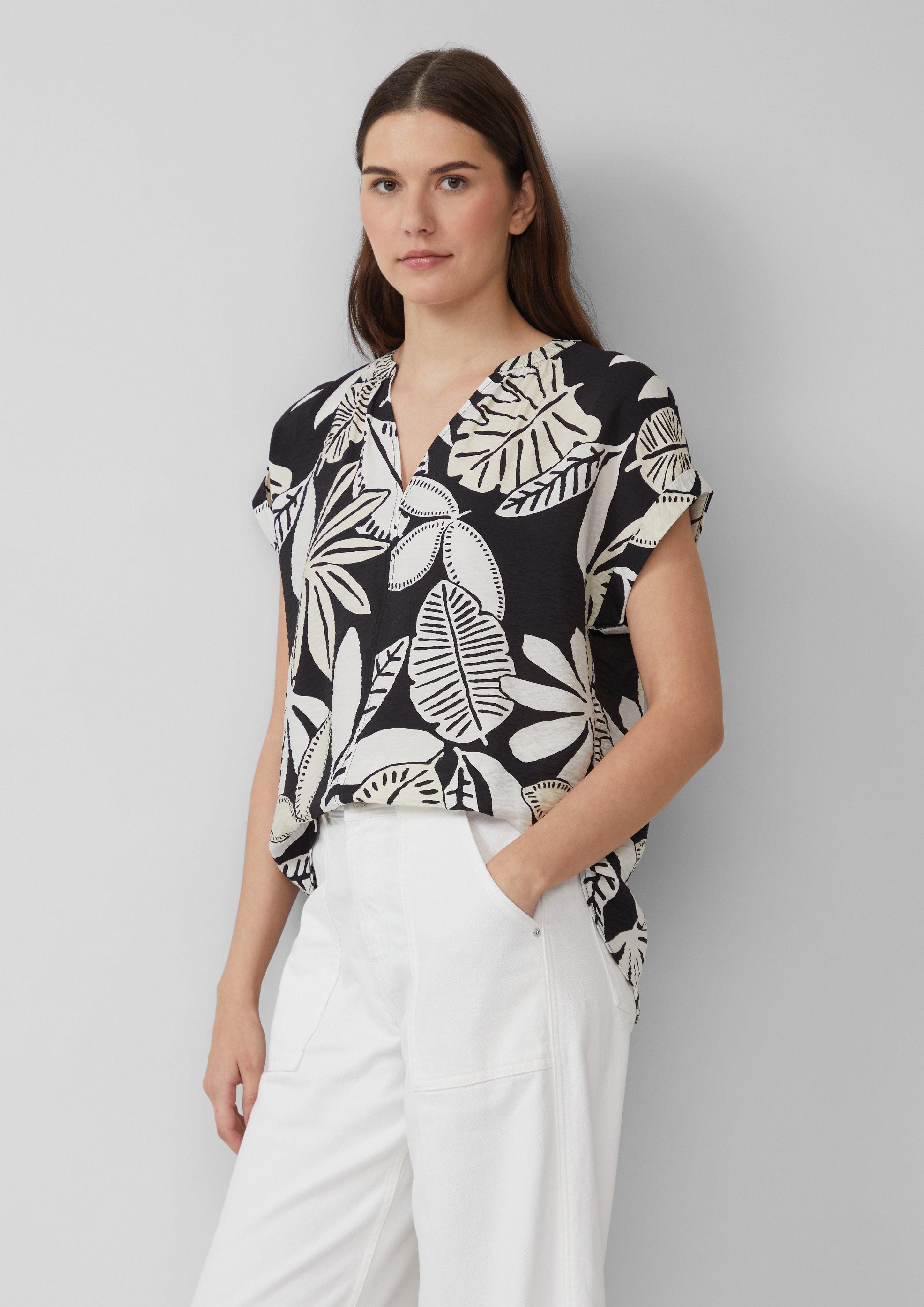 s.Oliver Druckbluse mit Raff-Details günstig online kaufen