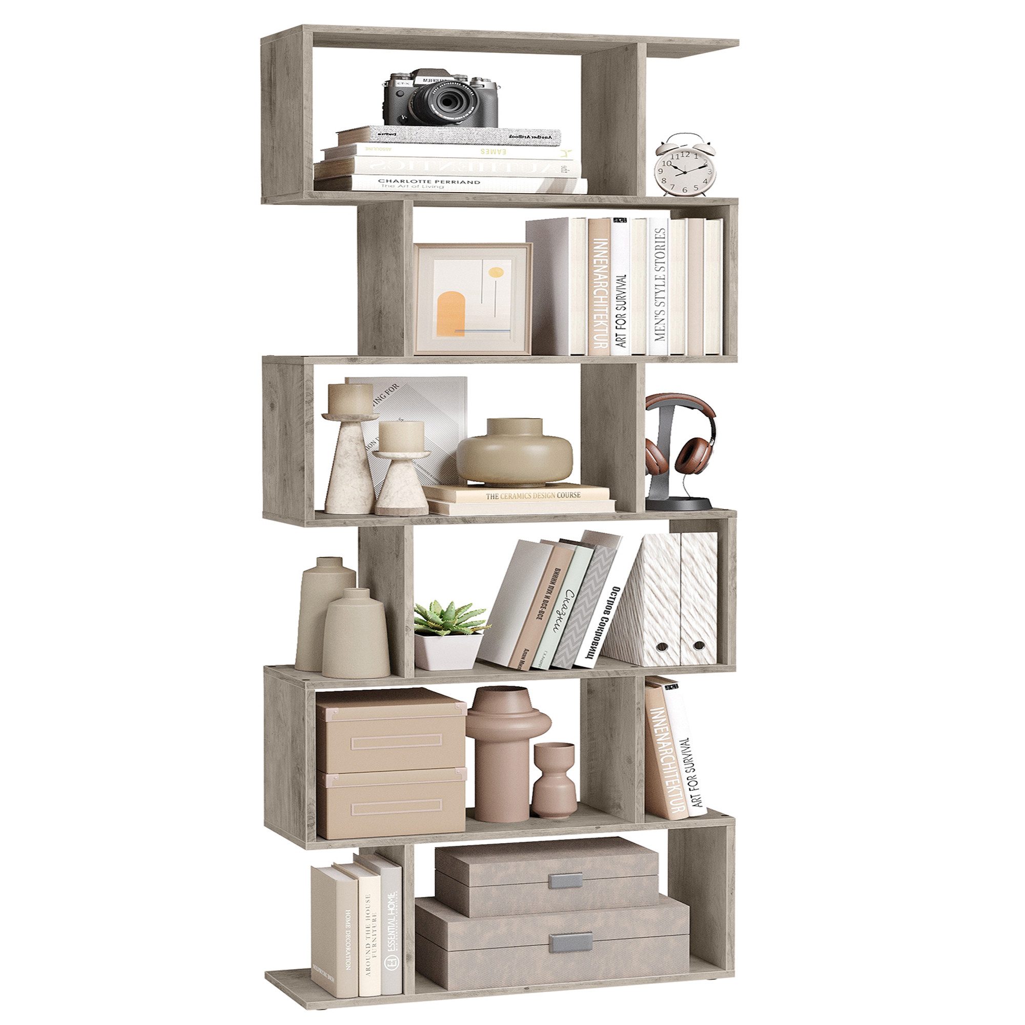 VASAGLE Bücherregal, 1-tlg., Standregal, Büroregal, 6 günstig online kaufen