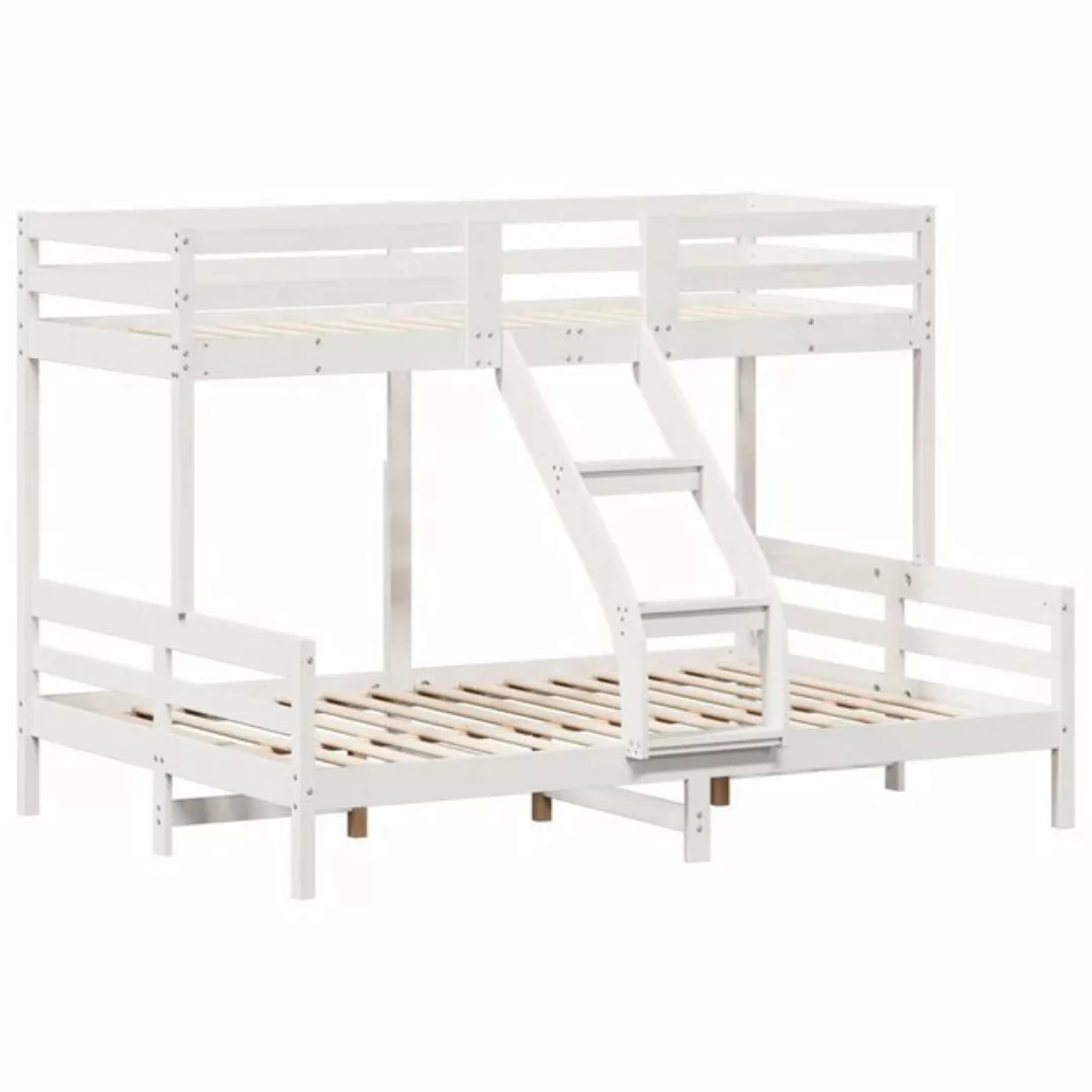 vidaXL Bettgestell Etagenbett 80x200140x200 cm Weiß Massivholz Kiefer Bett günstig online kaufen