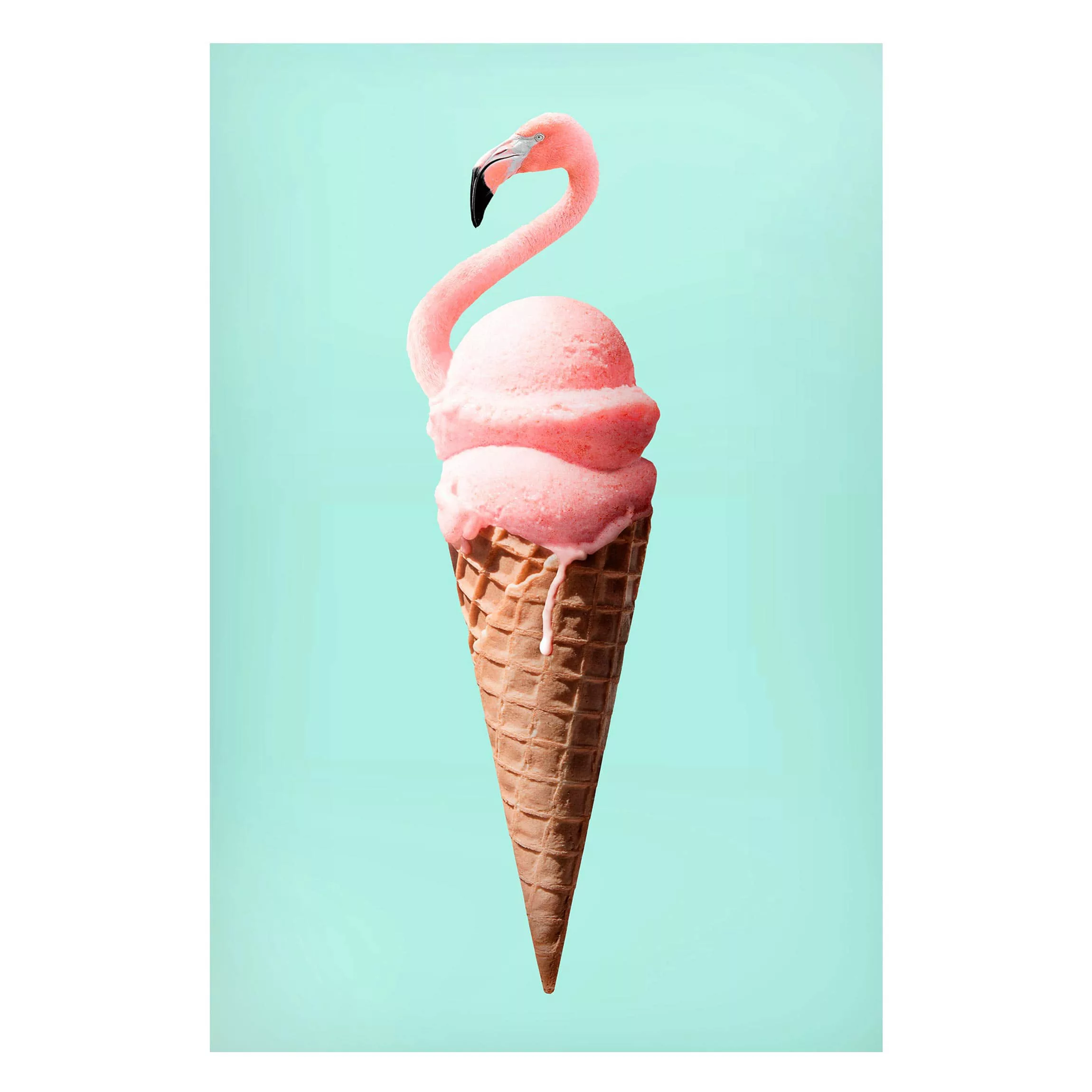 Magnettafel Küche - Hochformat 2:3 Eis mit Flamingo günstig online kaufen