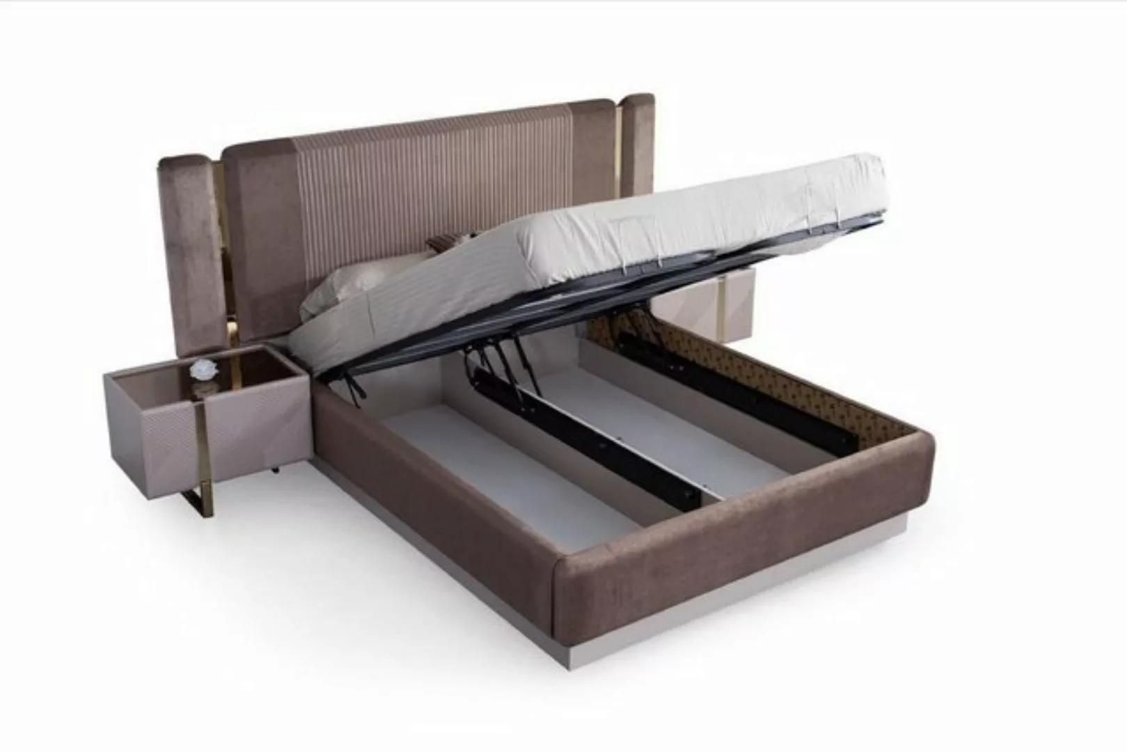 JVmoebel Bett Bett Design Betten 180x200 Möbel Braun Hotel Schlafzimmer Mod günstig online kaufen