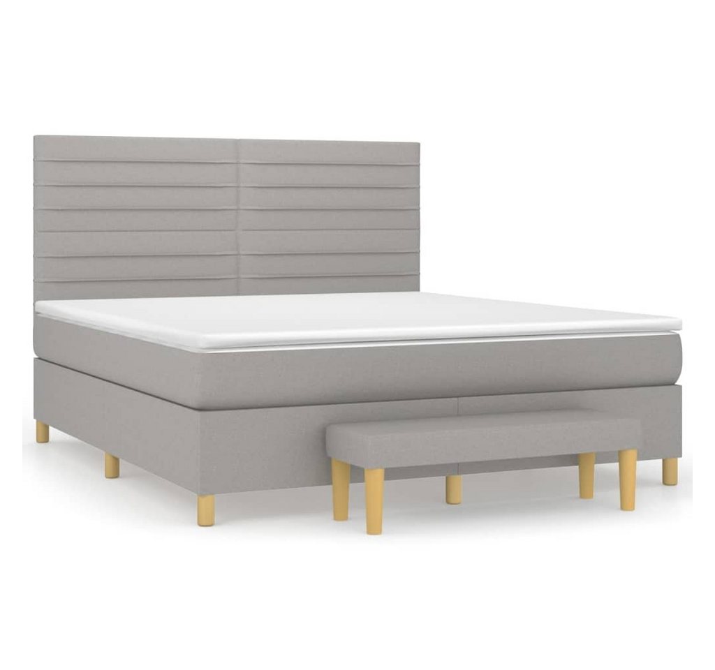 furnicato Bett Boxspringbett mit Matratze Hellgrau 160x200 cm Stoff günstig online kaufen