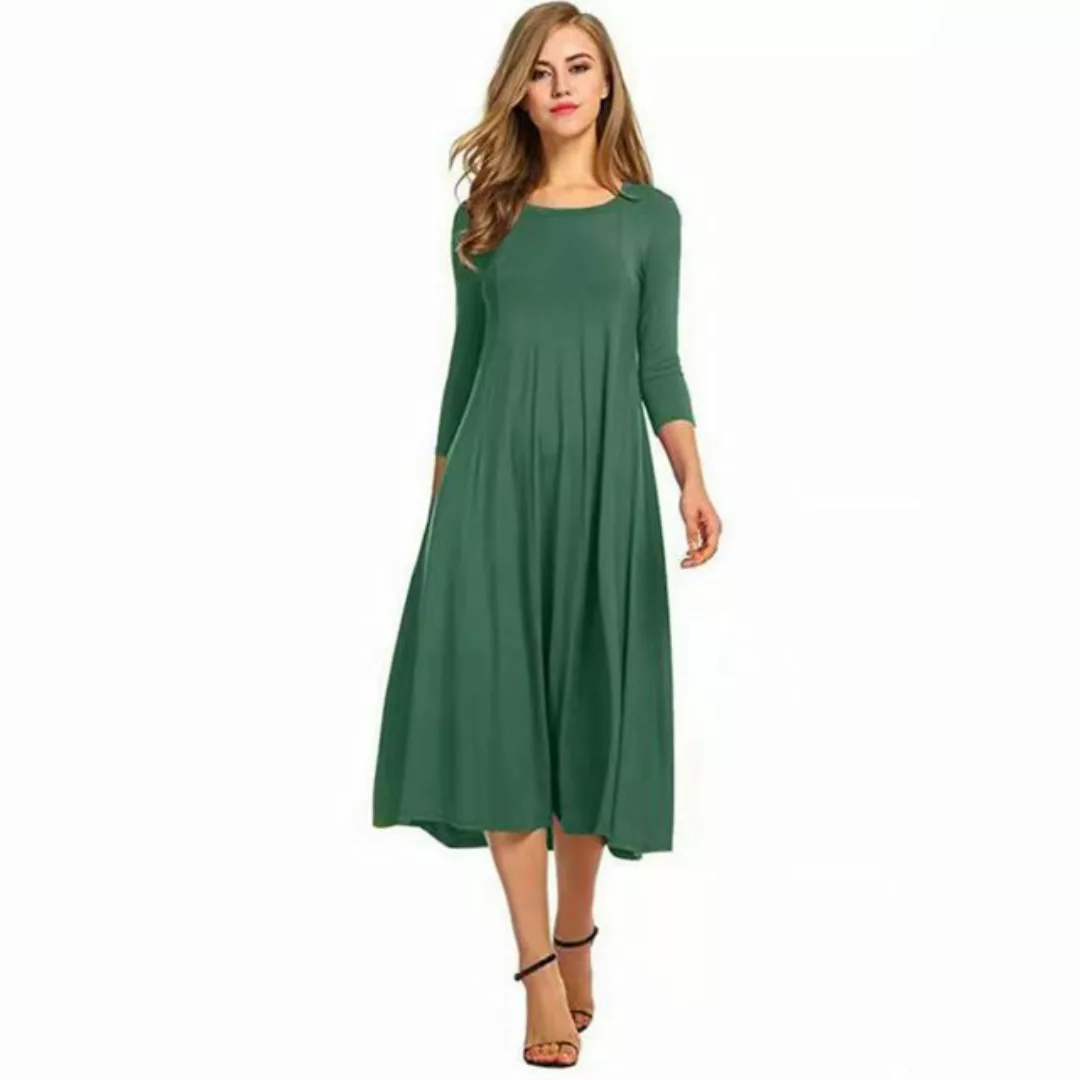 Zoclack Jerseykleid Damen Kleid A-Linien Freizeitkleid Elegantes Midikleid günstig online kaufen