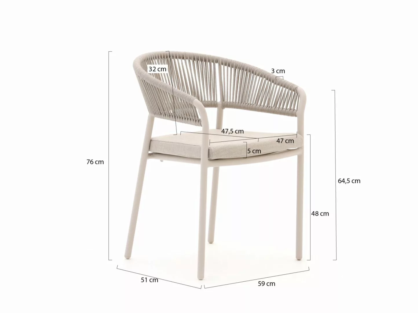 Bellagio Nova Siri/Sora 90 cm Gartenmöbel-Set 5-teilig stapelbar günstig online kaufen