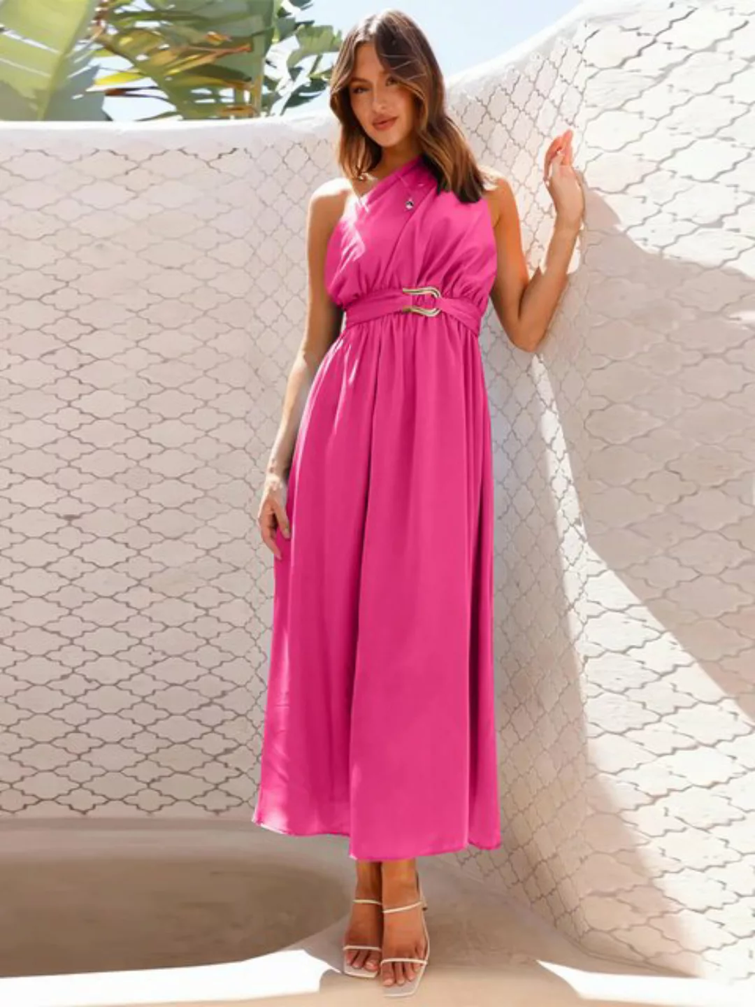 KIKI Midikleid Elegantes schmales One-Shoulder-Kleid günstig online kaufen