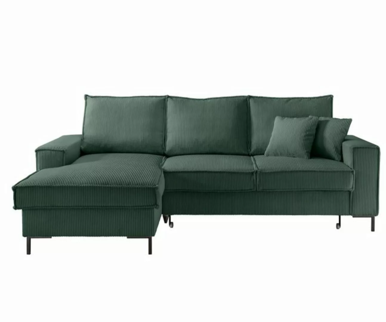 luma-home Ecksofa 17224, mit Bettfunktion und Bettkasten 240x150 cm, Wellen günstig online kaufen